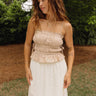 Angelina Taupe Side Tie Tank Top - front view 