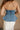 Allie Denim Peplum Strapless Top- close up back view