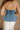 Allie Denim Peplum Strapless Top- close up back view