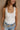 Julia White Waffle Knit Henley Tank- front close up view