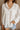 Hazel White Linen Button-Up Long Sleeve Top- close up top view