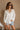 Hazel White Linen Button-Up Long Sleeve Top- front view