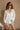 Hazel White Linen Button-Up Long Sleeve Top- front view