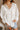 Hazel White Linen Button-Up Long Sleeve Top- front top view