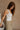 Julia Grey & White Stripe Waffle Knit Henley Tank- frontal side view