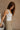 Julia Grey & White Stripe Waffle Knit Henley Tank- frontal side view