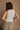 Julia Grey & White Stripe Waffle Knit Henley Tank- back view