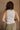 Julia Grey & White Stripe Waffle Knit Henley Tank- top back view
