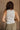 Julia Grey & White Stripe Waffle Knit Henley Tank- top back view