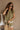 Liliana Olive & Cream Scallop Linen Top- front view