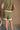 Liliana Olive & Cream Scallop Linen Shorts- back view