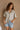 Cora Cream & Navy Stripe Button-Up Top- front view