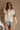 Arya Cream Stitch Seashell Short Sleeve Top- front view