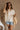 Arya Cream Stitch Seashell Short Sleeve Top- front view