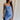 front view of female model wearing the Azlynn Blue Satin Cowl Neckline Dress which features Blue Satin Fabric, Overlay Hem Detail, Ruched Detail, Cowl Neckline with Adjustable Straps and Side Monochrome Zipper with Hook Closure