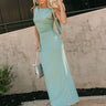 Amara Sage Green Tie Shoulder Maxi Dress - full body front view