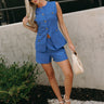 Jillian Cobalt Blue Shorts - full body front view