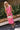 Leila Pink & Red Tropical Midi Dress - full front view