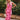Leila Pink & Red Tropical Midi Dress - front view