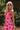 Leila Pink & Red Tropical Midi Dress - upper body front view
