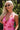 Leila Pink & Red Tropical Midi Dress - close up neckline view
