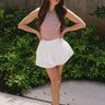 Cameron White Bow Mini Skort- full body front view