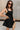 Mylah Black Flare Mini Dress- close up frontal side view