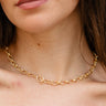 Sasha Gold Dipped Toggle Necklace - close up front view on model
