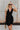 Juliette Black Corset Flare Mini Dress- close up front view
