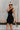 Juliette Black Corset Flare Mini Dress- full side view