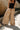 Thea Cream & Mocha Palm Leaf Pants- close up front view