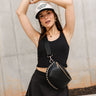 Camila Black Tennis Flare Skort- front view