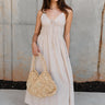 Cassie Beige Pleated Sleeveless Maxi Dress - full front 