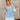 Liza Blue & Mint Flare Sleeve Top - front view