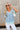 Liza Blue & Mint Flare Sleeve Top - front view