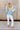 Liza Blue & Mint Flare Sleeve Top - full body front view