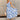 Nina White & Blue Floral Midi Dress - full body frontal side view
