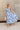 Nina White & Blue Floral Midi Dress - full body frontal side view