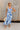 Nina White & Blue Floral Midi Dress - full front 