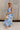 Nina White & Blue Floral Midi Dress - full body side view