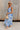 Nina White & Blue Floral Midi Dress - full body side view