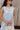 Cara Light Blue & Cream Floral Mini Dress - close up front view