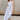 Aliana Blue & White Stripe Midi Dress- full body view