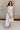 Aliana Blue & White Stripe Midi Dress- front full body view