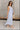Aliana Blue & White Stripe Midi Dress- side view