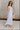 Aliana Blue & White Stripe Midi Dress- side view