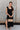 Keria Black Slit Midi Dress- front view