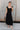Keria Black Slit Midi Dress- full body view