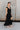 Keria Black Slit Midi Dress- frontal side view