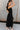 Keria Black Slit Midi Dress- close up side view